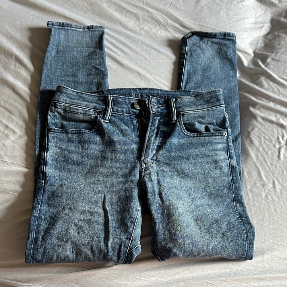 American Eagle Outfitters Men's Skinny Jeans - Medium Blue Wash